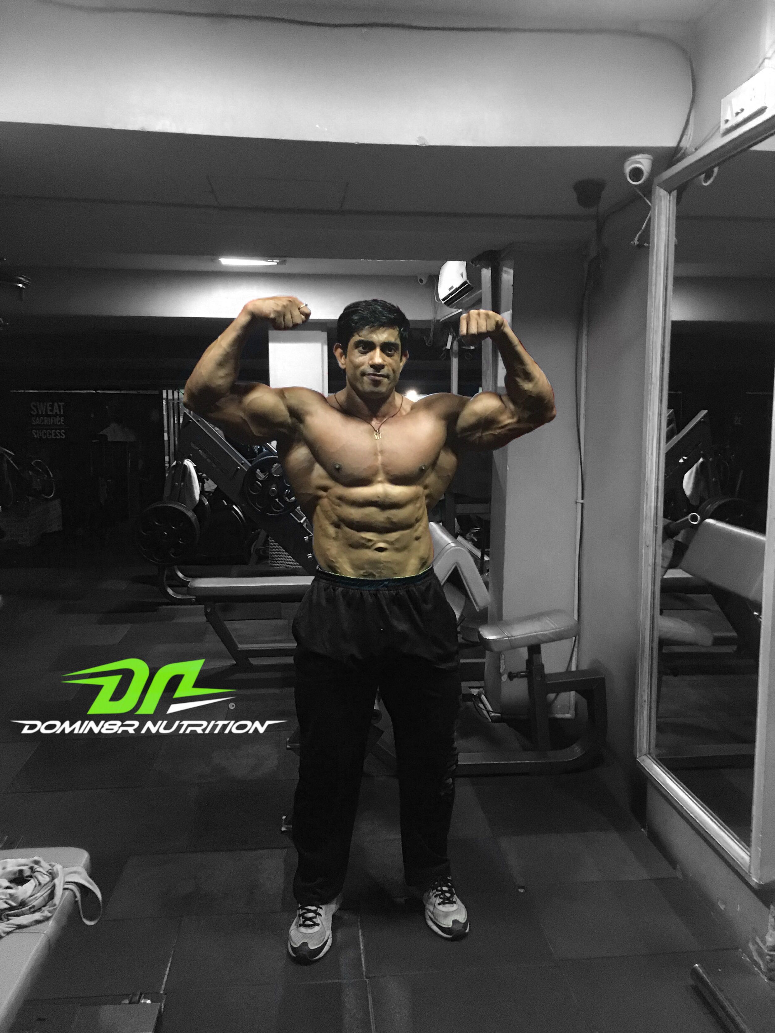 Mr. Promod Singh showcasing his physique.